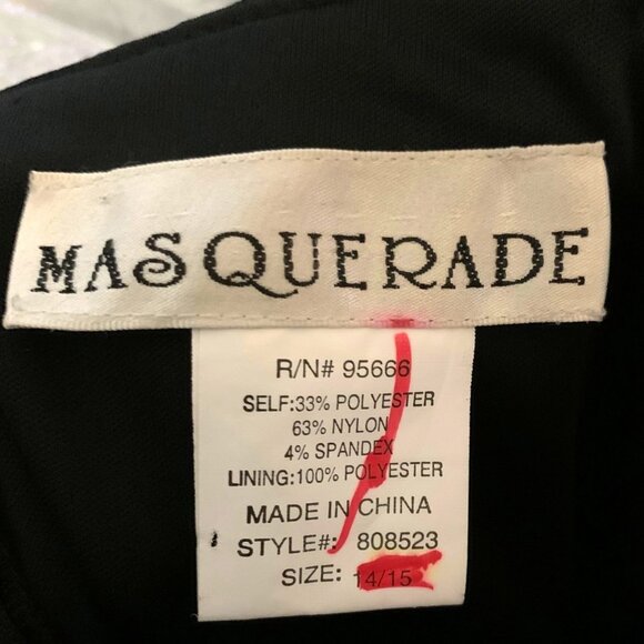 Masquerade Black Strapless 90s Y2K Cocktail Dress Hoco 14/15 Bubble Hem Rosettes - Picture 9 of 10